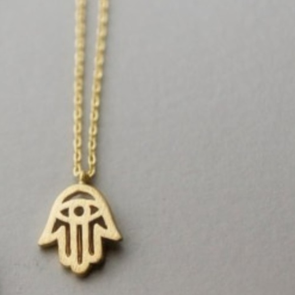 golden threads Jewelry - Hamsa Gold Dainty Pendant Necklace